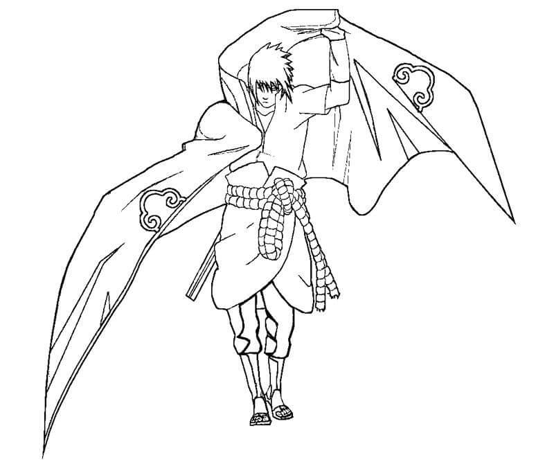Dibujos de Bueno Uchiha Sasuke para colorear