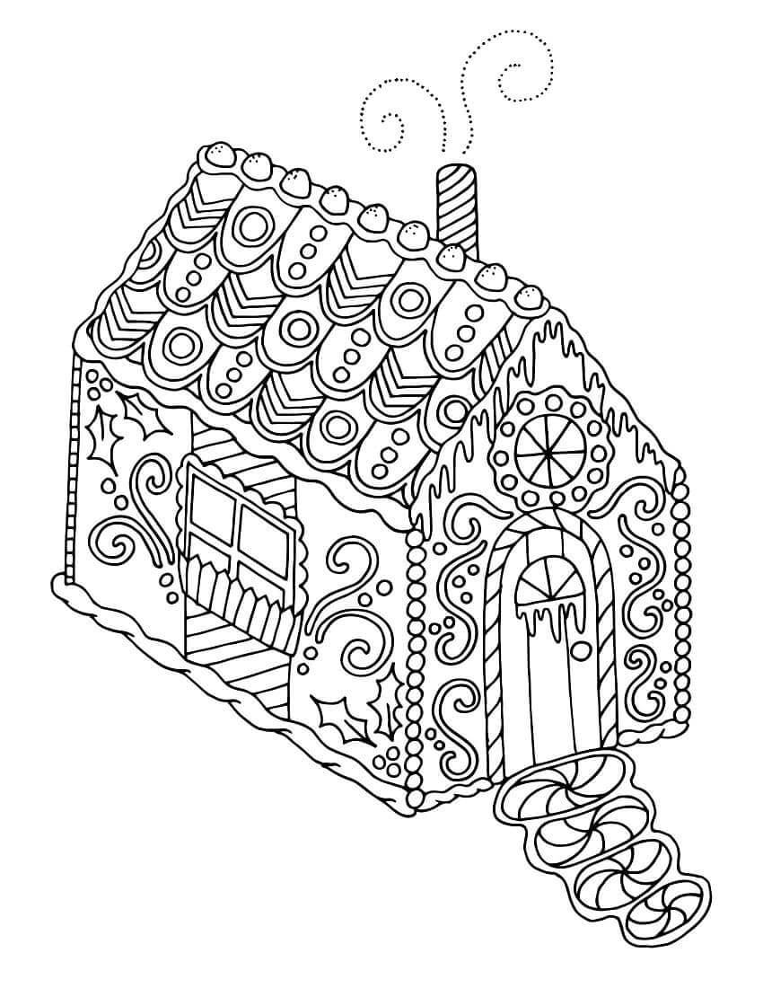 Dibujos de Casa de Hadas de pan de Jengibre para colorear