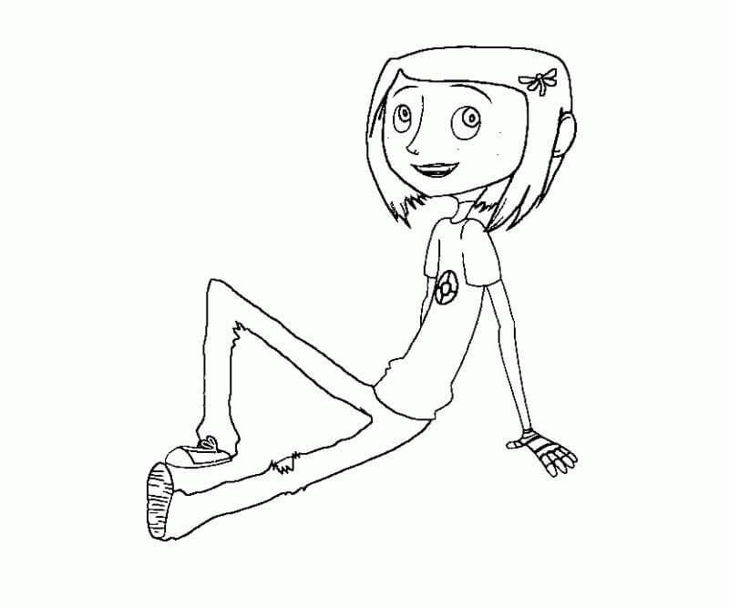 Dibujos de Coraline Sentado para colorear