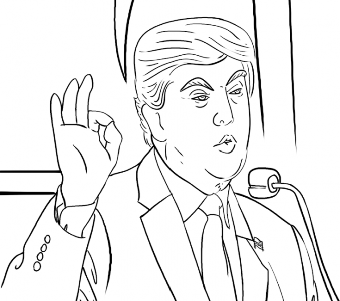 Dibujos de Donald Trump Dice Que Está Bien para colorear