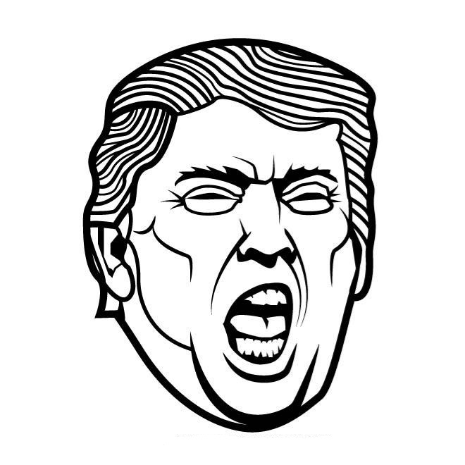 Dibujos de Donald Trump Gritando para colorear