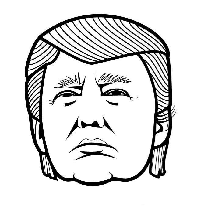 Dibujos de El Rostro Serio De Donald Trump para colorear