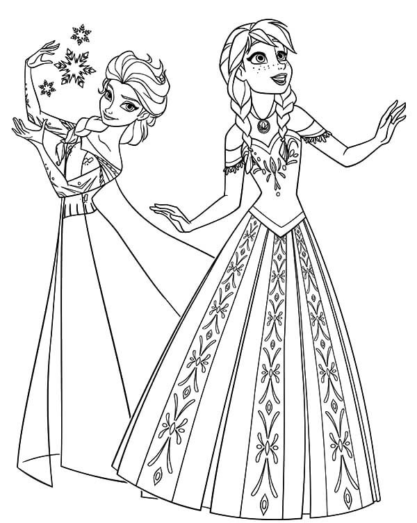 Dibujos de Elsa Y Anna