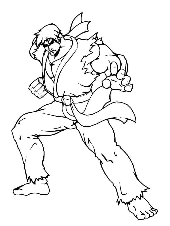 Dibujos de Genial Lucha de Ryu para colorear