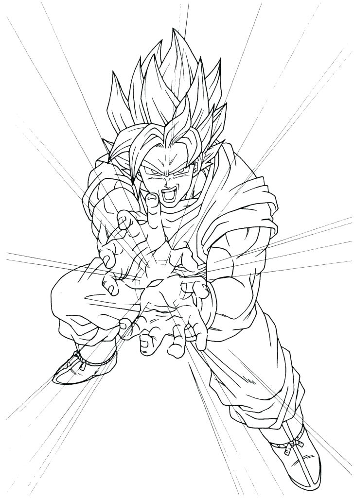 Dibujos de Goku Con Kame Hame Ha para colorear