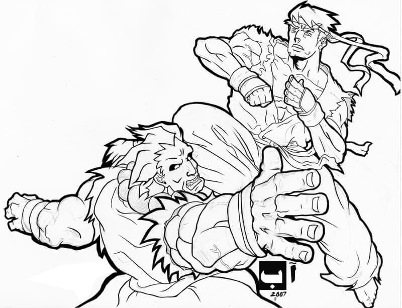 Dibujos de Ryu Ataque para colorear