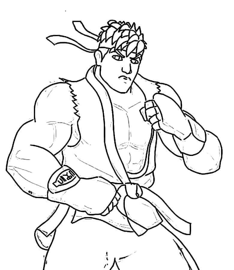 Dibujos de Ryu Básico para colorear