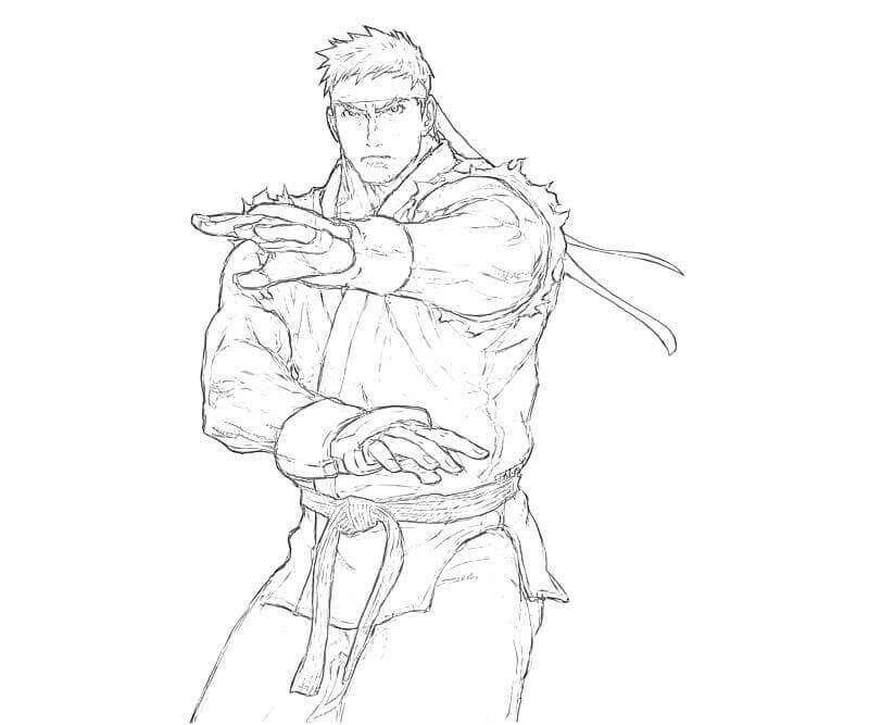 Dibujos de Ryu Defensivo para colorear