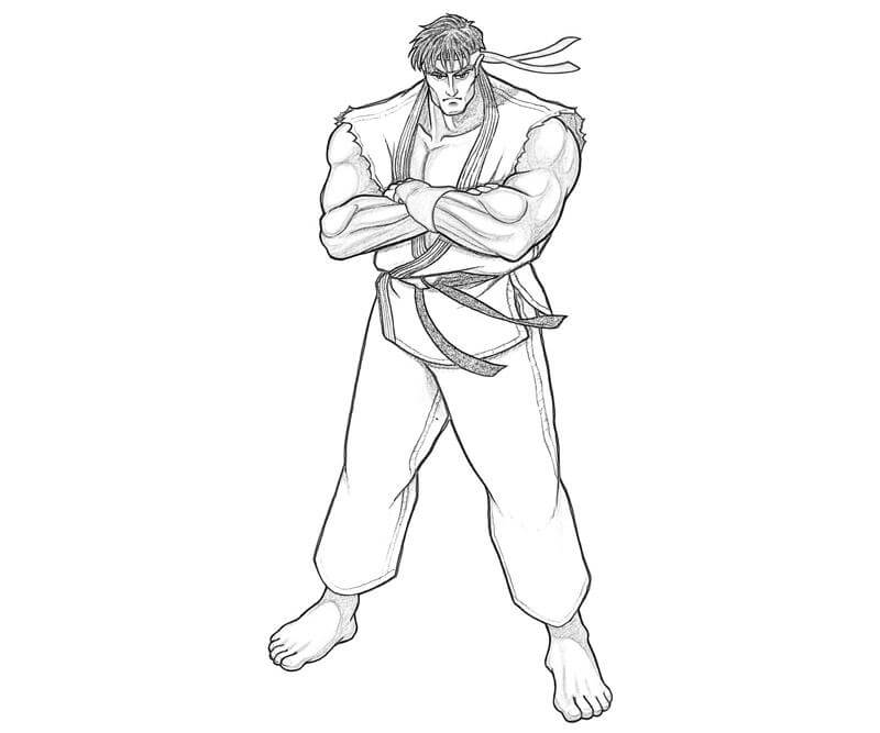 Dibujos de Ryu Imprimible para colorear