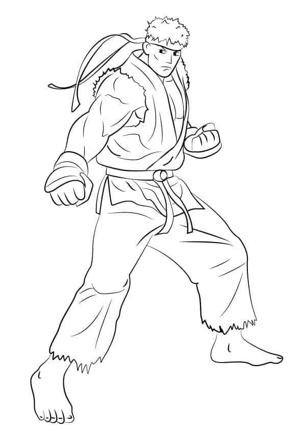 Dibujos de Ryu Luchando para colorear