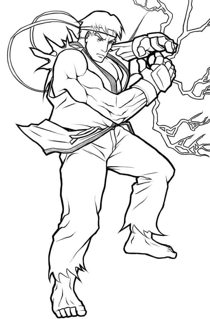 Dibujos de Ryu Poder para colorear
