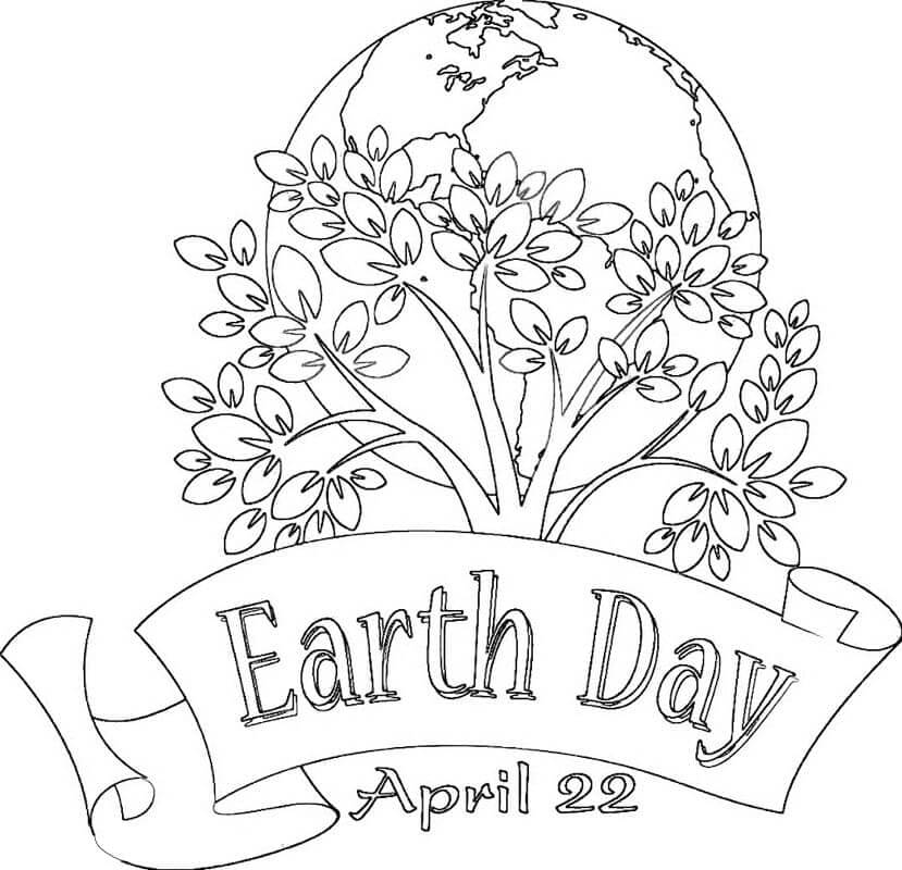 Dibujos de 22 de abril Día de la Tierra para colorear