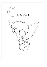Dibujos de C es para Cupido para colorear