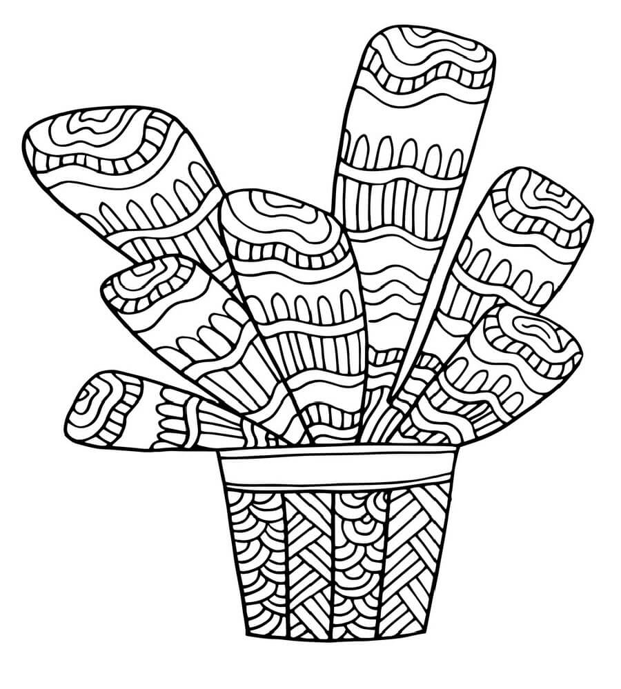 Dibujos de Cactus Abstracto árbol para colorear