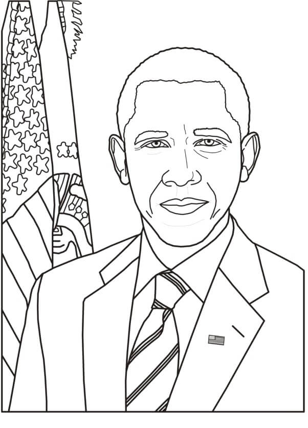 Dibujos de Cara de Obama para colorear
