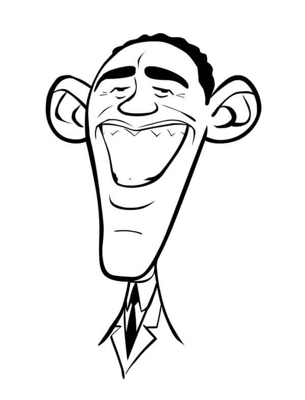 Dibujos de Caricatura de Barack Obama para colorear