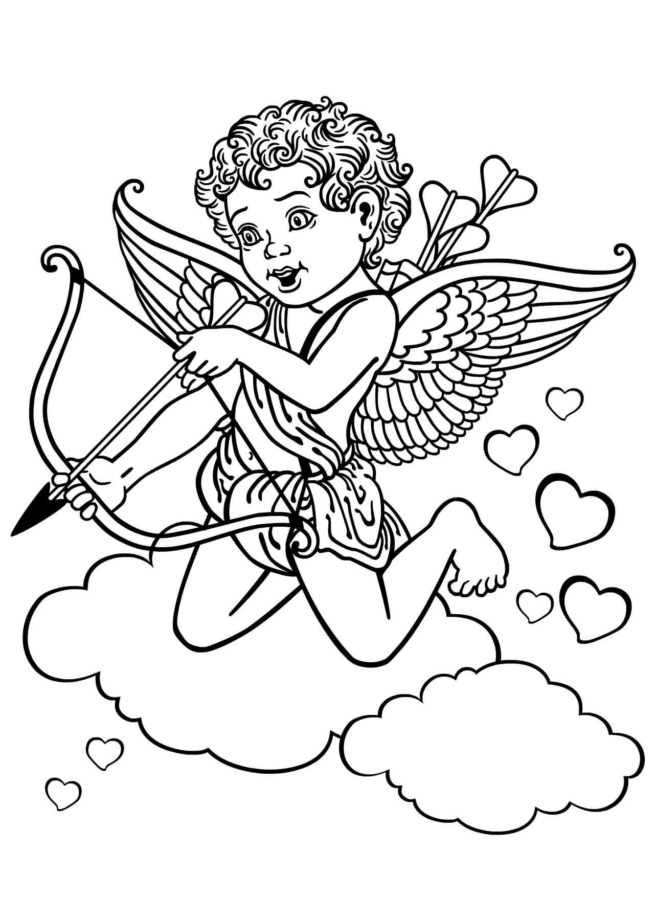Dibujos de Cupido Básico para colorear