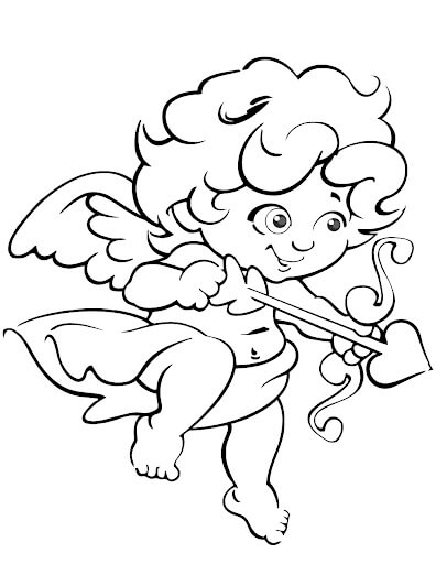 Dibujos de Cupido Niña para colorear