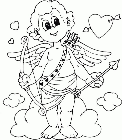 Dibujos de Cupido de Pie para colorear