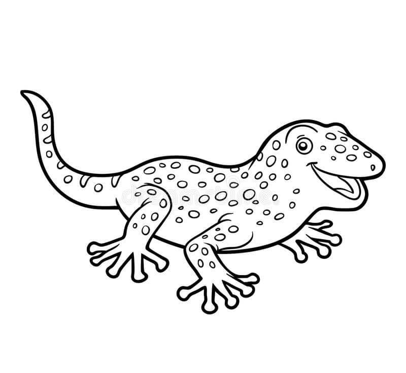 Dibujos de Diversión Linda del Gecko para colorear