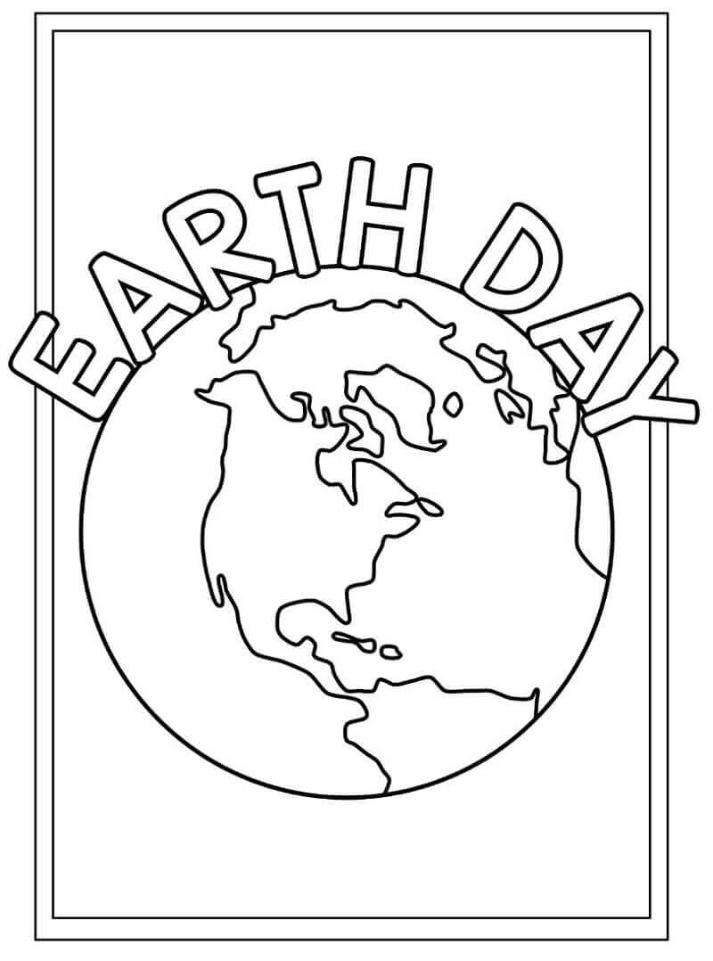 Dibujos de Día de la Tierra con la Tierra para colorear