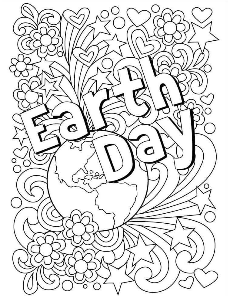 Dibujos de Feliz Día de la Tierra 2 para colorear