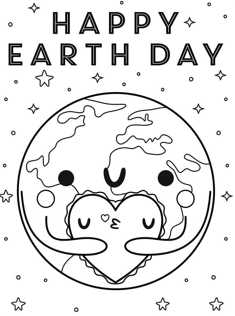 Dibujos de Feliz Día de la Tierra 3 para colorear