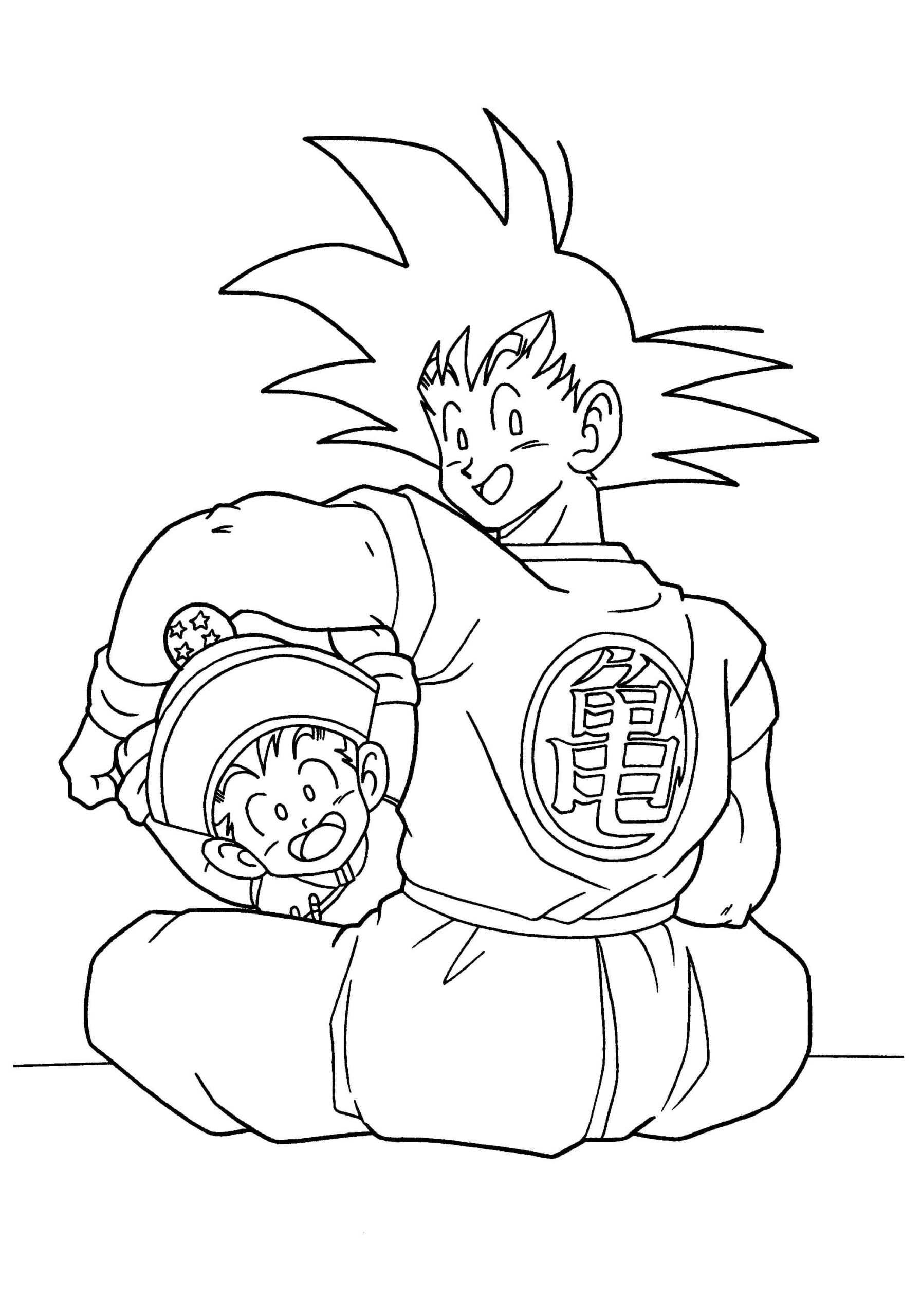 Dibujos de Goku Y Gohan para colorear