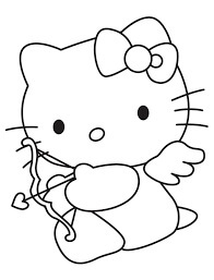 Dibujos de Hello Kitty Cupido para colorear