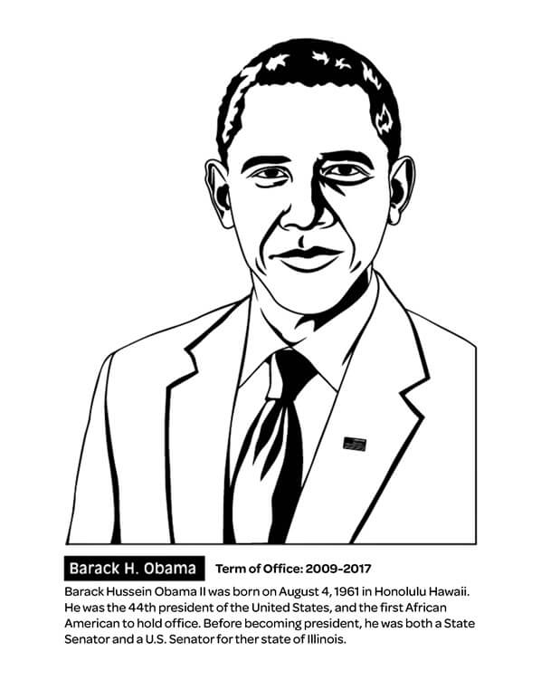 Dibujos de Imágenes Obama en Póster para colorear