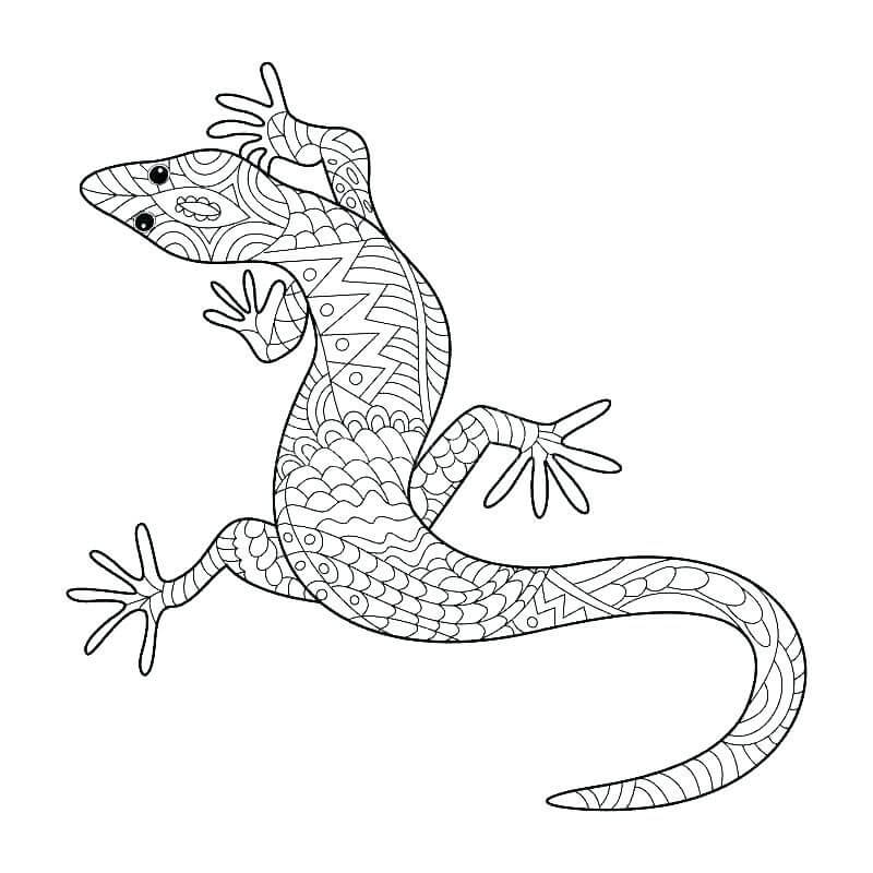 Dibujos de Mandalas Gecko para colorear
