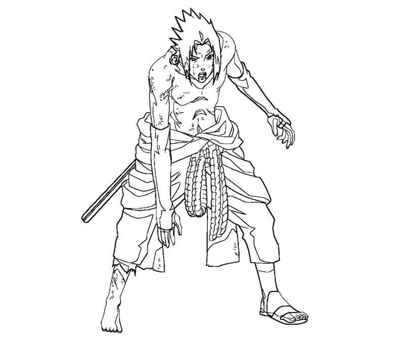 Dibujos de Normal Uchiha Sasuke para colorear