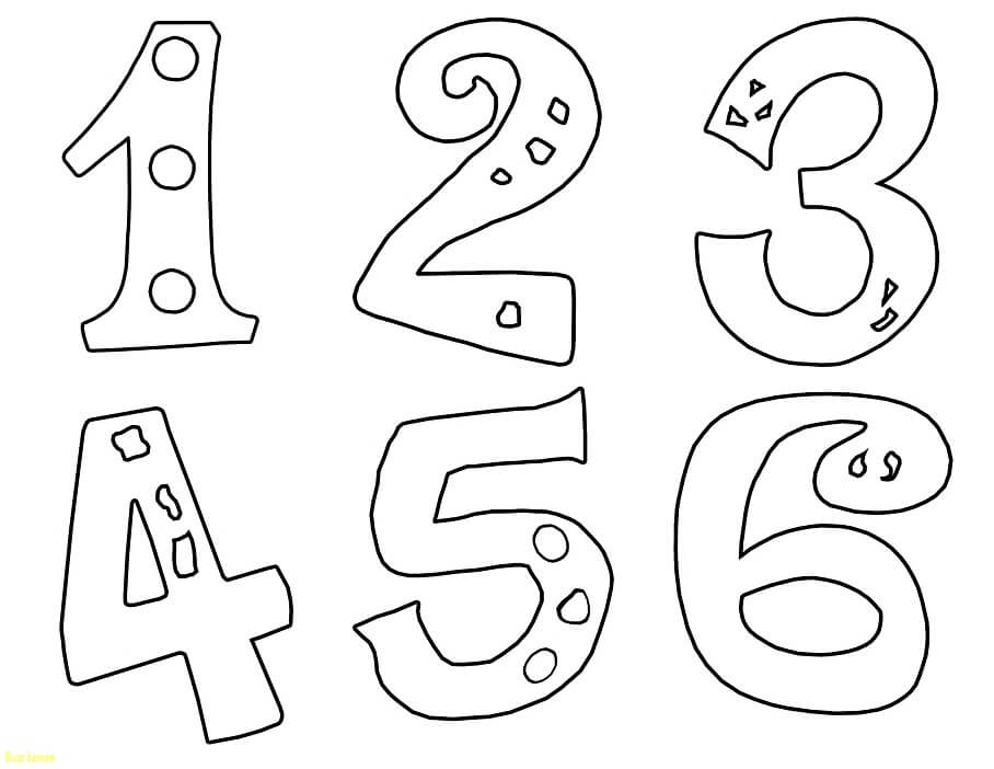 Dibujos de Números del 1 al 6 para colorear