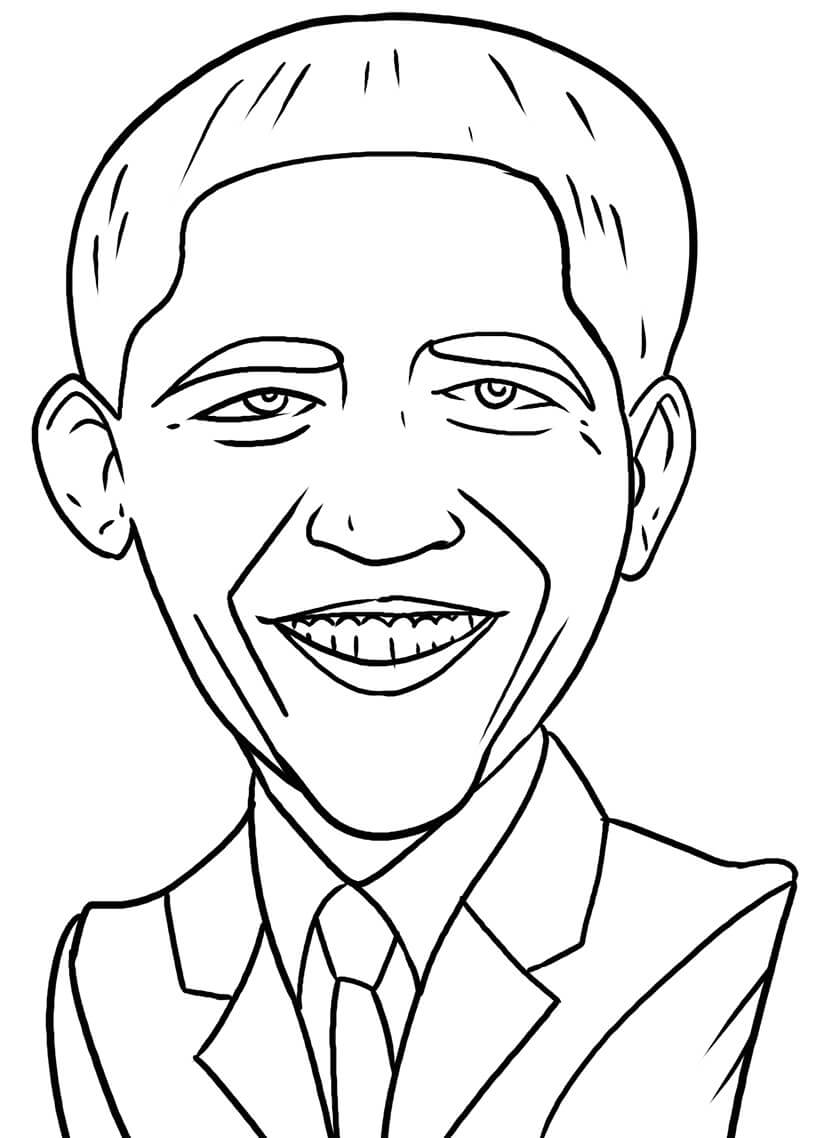 Dibujos de Obama Lindo para colorear