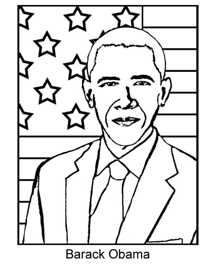 Dibujos de Obama Sonriendo para colorear