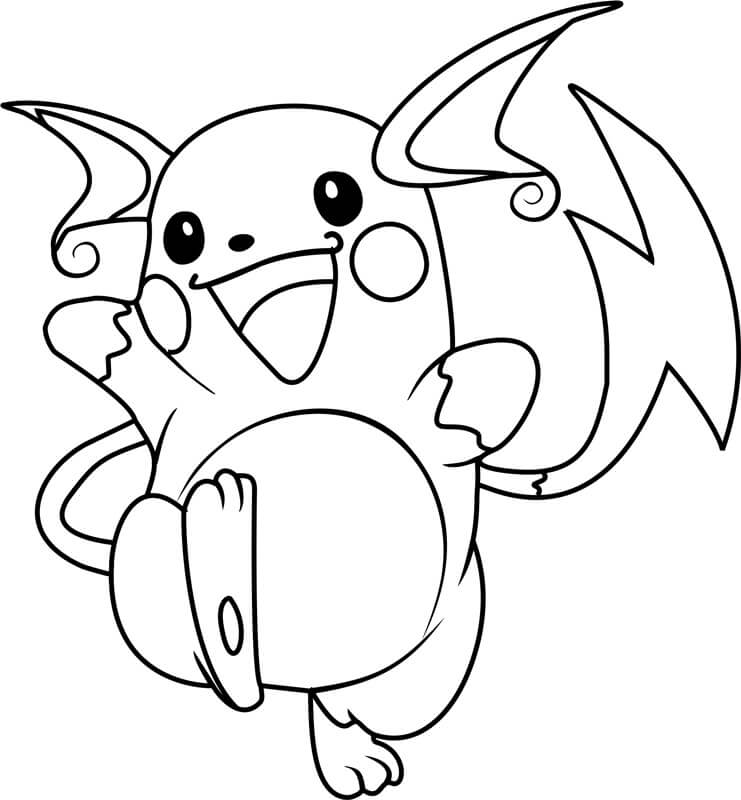 Dibujos de Pokemon Raichu para colorear