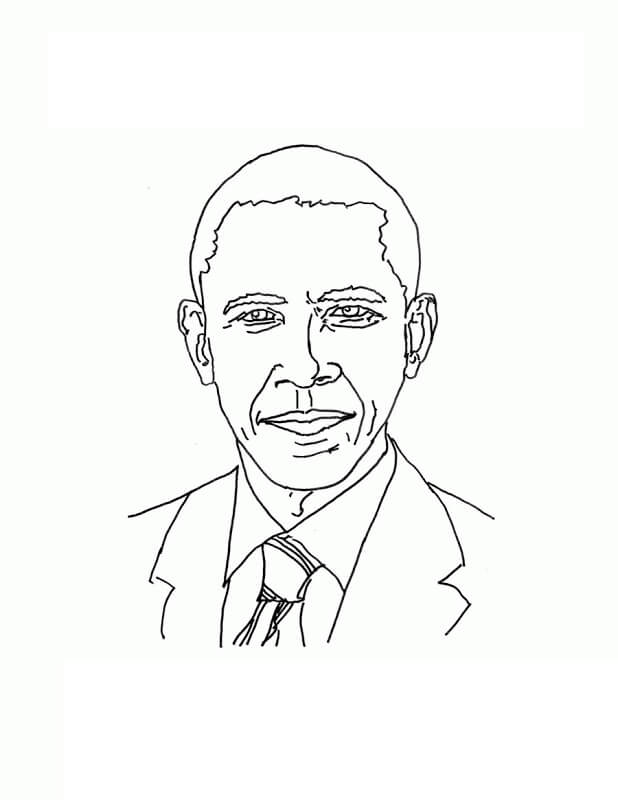 Dibujos de Presidente Barack Obama para colorear