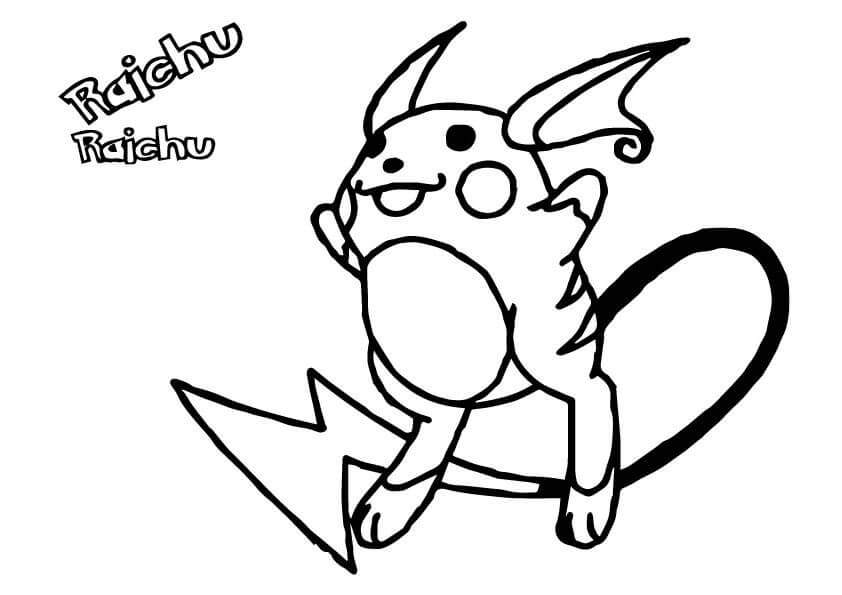 Dibujos de Raichu de Pokémon para colorear