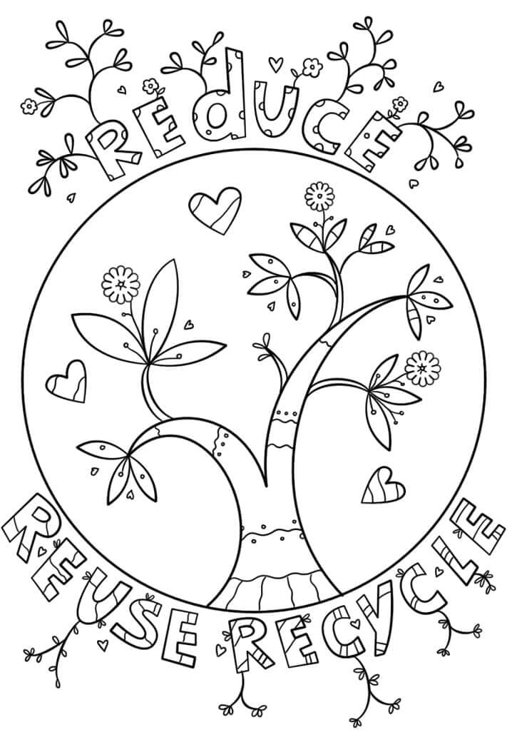 Dibujos de Reduzca la Reutilización Reciclan para colorear