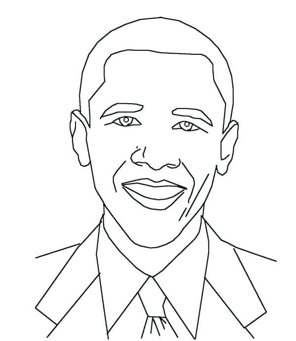 Dibujos de Simples Obama para colorear