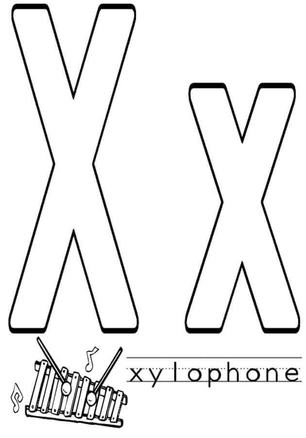 Dibujos de Xilófono Letra X 1 para colorear